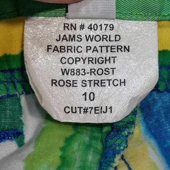 Jams World Women's 10 Rose Stretch Shorts Tropical Bermuda USA Made Hawaii - Picture 6 of 11